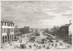 Vistas: Vistas de Mestre, una ciudad en la provincia de Venecia de Antonio Canaletto