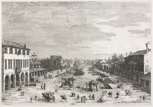 Vistas: Vistas de Mestre, una ciudad en la provincia de Venecia de Giovanni Antonio Canal