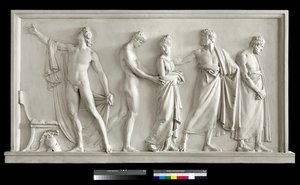 Aquiles entregando a Briseida a los heraldos de Agamenón de Antonio Canova