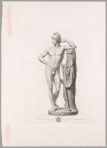 París apoyado en un tocón de árbol, vista frontal, de Oeuvre de Canova de Antonio Canova