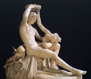 Venus coronando al Amor por Antonio Canova, modelo en yeso