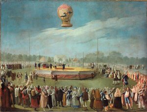 Ascenso de un globo en presencia de la corte de Carlos IV, ca. 1783