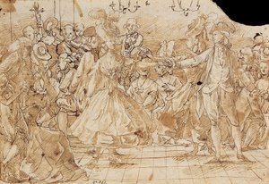 "Menuet" - Oeuvre de Antonio Casanovas Torrents (1752-1796) Minuet Pluma, tinta china marrón sobre papel c. 1780 Museu Nacional d