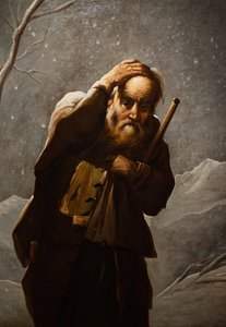 Viejo en la nieve de Antonio Cifrondi