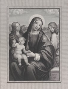 Madonna y el niño con ángeles, 1822-88 de Antonio Dalco