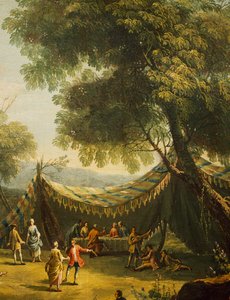 Tienda en el campo con música en vivo (detalle) de Antonio Diziani