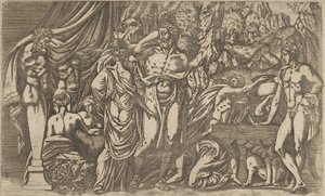Hércules vestido de mujer, 1540-45 de Antonio Fantuzzi