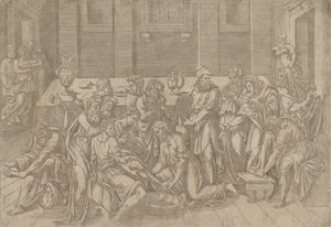 Jesús lavando los pies de los discípulos, 1540-45 de Antonio Fantuzzi