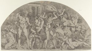 Meleagro llevando la cabeza del jabalí a Atalanta, 1540-45 de Antonio Fantuzzi