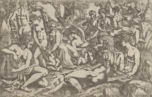 Musas al pie del monte Parnaso, 1540-45 de Antonio Fantuzzi