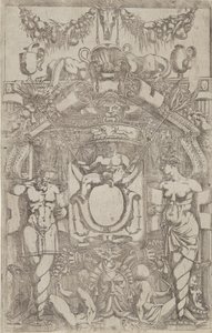 Ornamento con un pequeño óvalo vacío, 1540-45