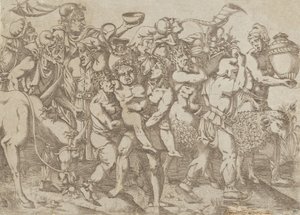 Silenus Llevado, 1543 de Antonio Fantuzzi
