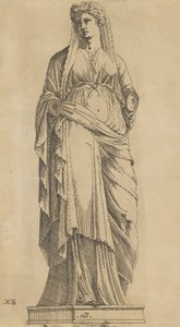 Mujer de frente, su cabeza ligeramente hacia la izquierda, ca. 1543 de Antonio Fantuzzi