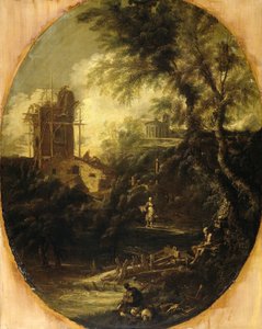 Paisaje con ermitaño, peregrino y campesina
