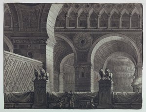 Diseño Escénico, Interior de Edificio Oriental de Antonio Giuseppe Basoli