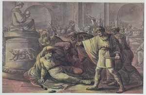 La muerte de Julio César de Antonio Giuseppe Basoli