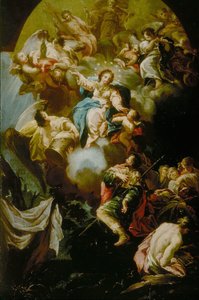 La visión de San Jame de la Virgen del Pilar de Antonio González Velásquez