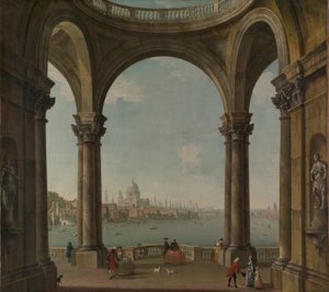 Capricho con San Pablo y el Puente de Londres antiguo