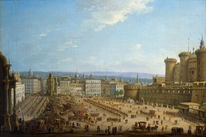 Festival de los cuatro altares en Nápoles, hacia 1757, de Antonio Joli (1700-1777), óleo sobre lienzo, 52,1x78,7, Italia de Antonio Joli