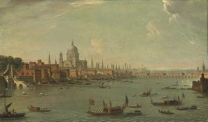 Cuatro vistas de Londres: El Támesis mirando hacia St. Pauls