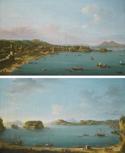 Nápoles desde el oeste" y "El golfo de Pozzuoli" de Antonio Joli de Antonio Joli