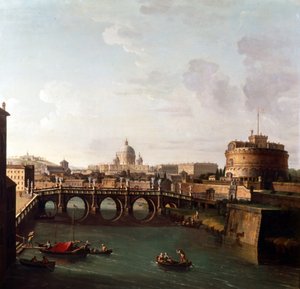 Roma, una vista del Tíber con el Castel Sant