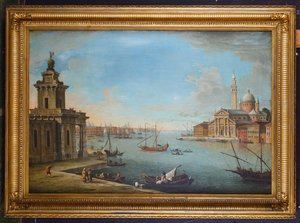El Bacino de San Marco, Venecia, mirando al Este, con la Iglesia de San Giorgio Maggiore y la Dogana de Antonio Joli