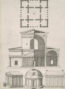 Templos antiguos y rotondas (cinco diseños) de Antonio Lafreri