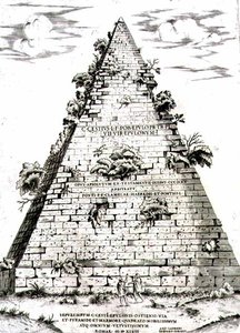 La Pirámide de Cayo Cestio construida c.12 a.C., Roma