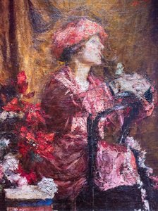 Enrica en morado de Antonio Mancini