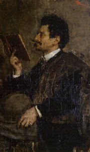 Retrato del crítico Saverio Kambo de Antonio Mancini