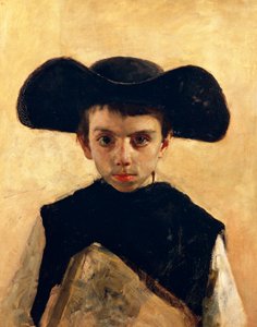 Prevetariello (pequeño cura), de Antonio Mancini (1852-1930), óleo sobre lienzo, 66x53 cm