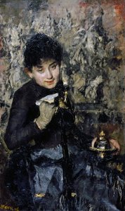 Mujer con tintero, ca 1875, por Antonio Mancini