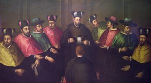 Colocación del birrete doctoral (óleo sobre lienzo)
