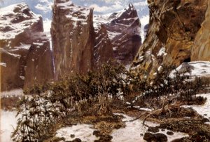 Roncesvalles. Paisaje del norte de España. Pintura de Antoni Munoz i Degrain (1841-1924), finales del siglo XIX. Óleo sobre lienzo. España, Valencia, Museo de Bellas Artes San Pio V de Antonio Munoz Degrain