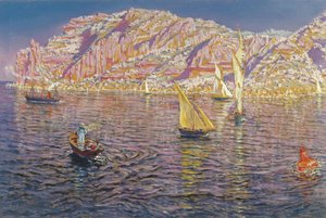 Vista de la Bahía de Palma de Mallorca - Muñoz Degrain, Antonio (1840-1924) - c. 1905 - Óleo sobre lienzo - 89x133,5 - Museo Carmen Thyssen, Málaga de Antonio Munoz Degrain