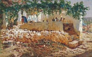 Lavanderas - Muñoz Degrain, Antonio (1840-1924) - 1903 - Óleo sobre lienzo - 62x98 - Museo Carmen Thyssen, Málaga