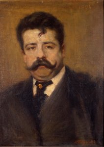 Retrato de Ruggero Leoncavallo. Compositor italiano (1858 - 1919) Pintura de Antonio Pasinetti (1863-1940). de 1894. Museo della Scala en Milán. de Antonio Pasinetti