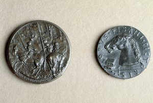 Medalla de Francesco Sforza, señor de Cremona, a caballo