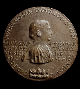 Medalla de Alfonso V de Aragón (Alfonso el Magnánimo o el Grande) de Antonio Pisanello