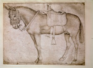 Arnés de mula. Dibujo de Antonio Pisano dit il Pisanello (1380-1455) de Antonio Pisanello