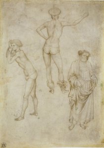Dos estudios de figuras masculinas y San Pedro, 1430-1435 de Antonio Pisanello