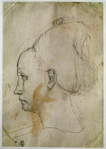Cabeza de mujer joven, perfil hacia la izquierda de Antonio Pisanello