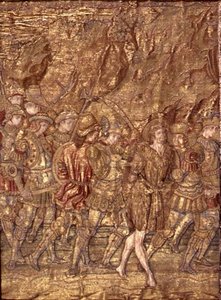 San Juan Bautista llevado a la prisión, tapiz que representa escenas de la vida del santo de Antonio Pollaiuolo
