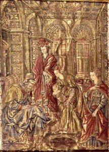El nombramiento de San Juan Bautista, tapiz que representa escenas de la vida del santo de Antonio Pollaiuolo