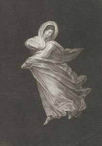 Una bacante con túnica fluida, mirando hacia abajo, brazo derecho doblado y brazo izquierdo, ca. 1795-1847 de Antonio Ricciani