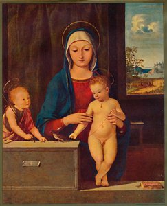 Madonna y el Niño con San Juan Bautista de Antonio Solario