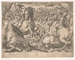 Alejandro Magno lucha contra los persas Las hazañas de Alejandro Magno (título de la serie) Alexandri magni praecipvae res gestae (título de la serie) de Antonio Tempesta