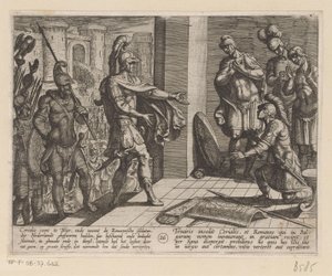 Cerialis perdona a los soldados romanos que ayudaron a Julius Civilis Las guerras de Batavia contra los romanos (título de la serie) Batavorum cum Romanis Bellum (título de la serie)