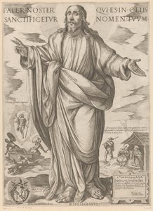 Cristo Padre nuestro que estás en los cielos, santificado sea tu nombre (título sobre el objeto) Cristo, María en de apóstol (título de la serie) de Antonio Tempesta
